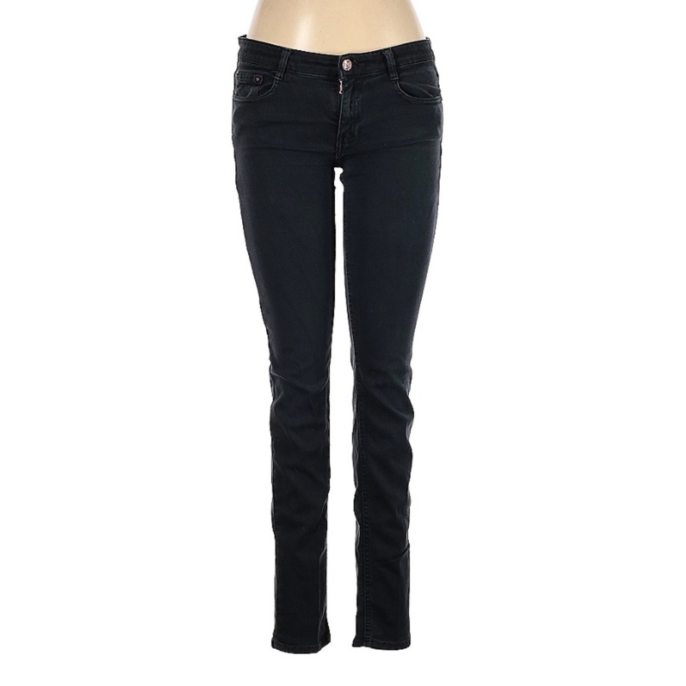 Zara Trafaluc Black Jeans with Copper Buttons and Studs